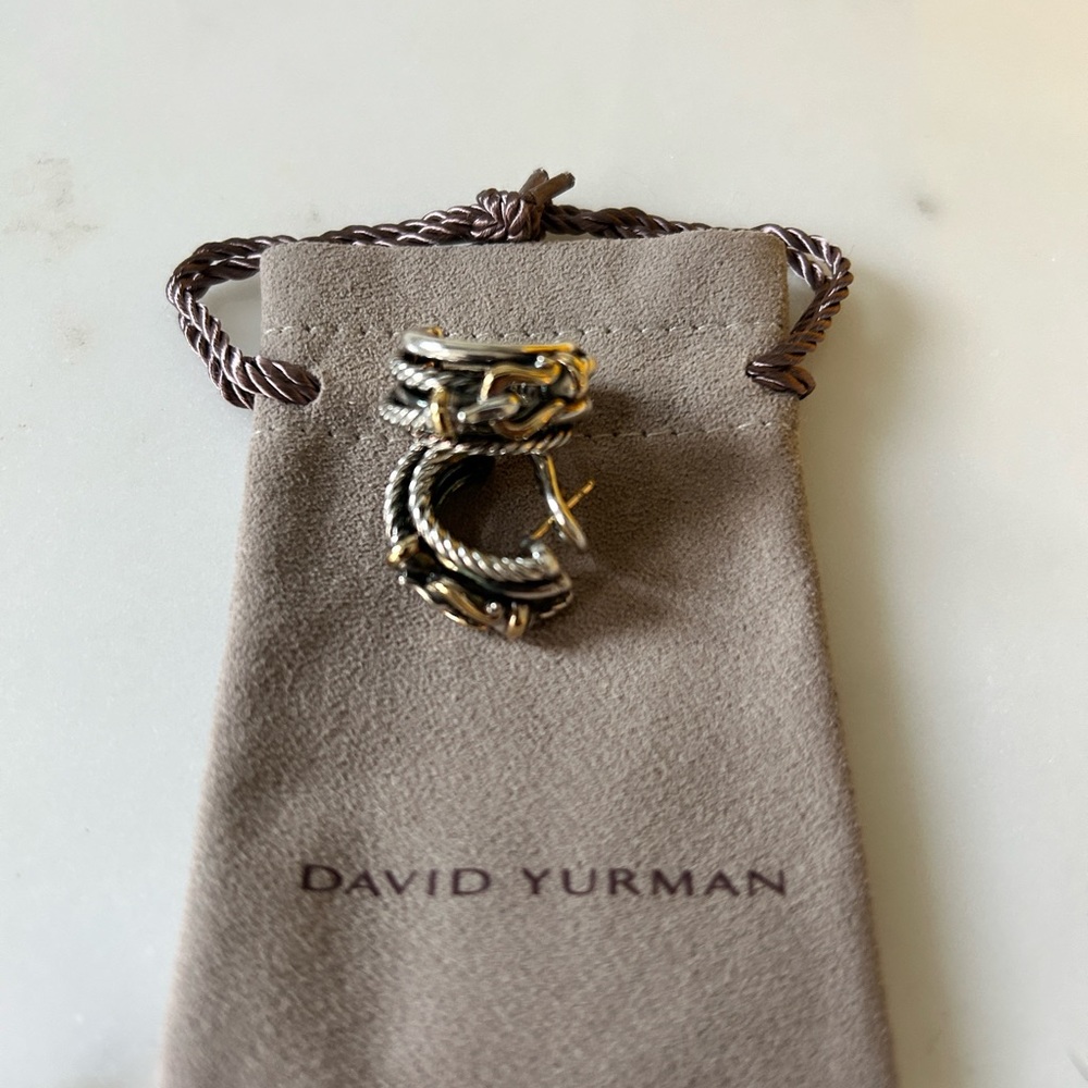 David Yurman Shrimp Buckle earrings (gold and silver)